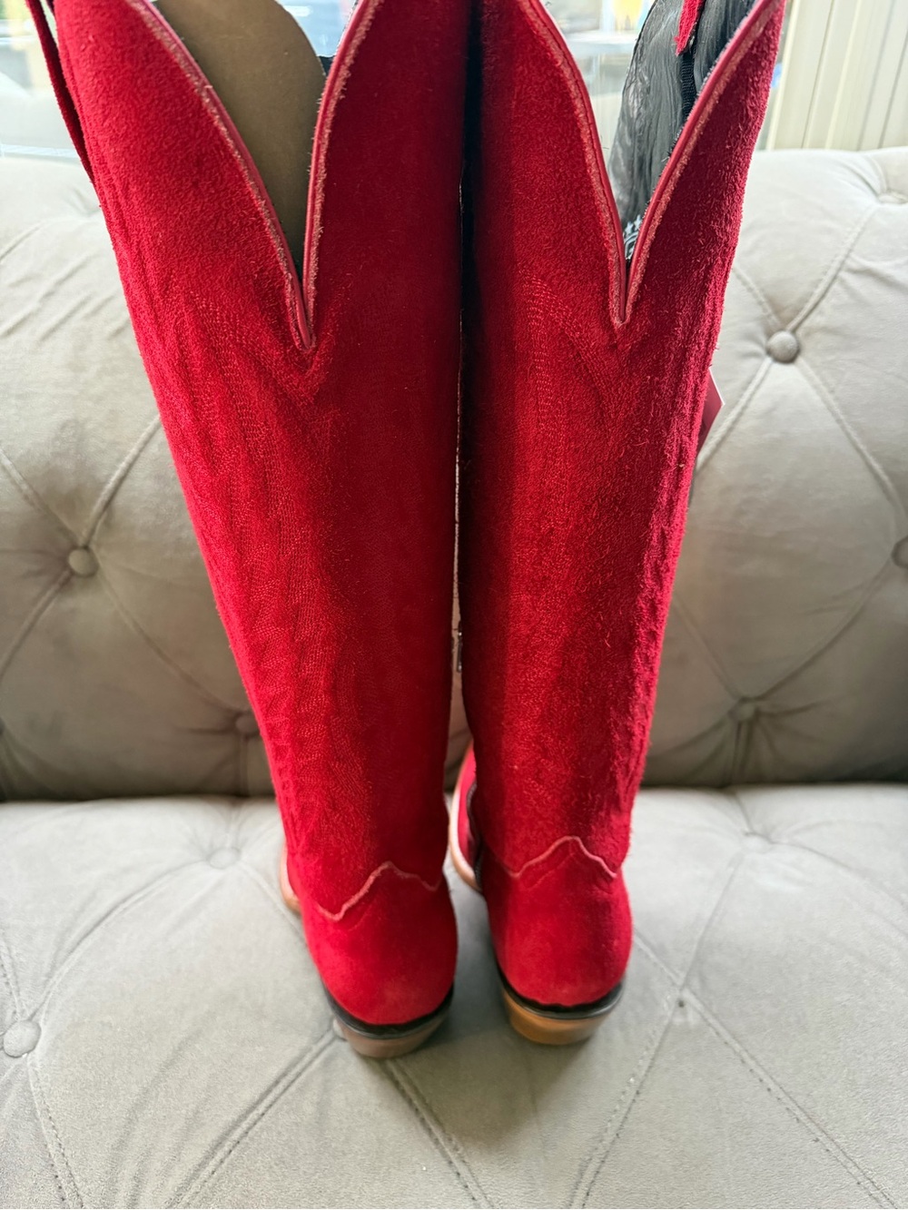 Rock’em Gia Red Suede Tall Cowgirl Boots - Picture 8 of 10